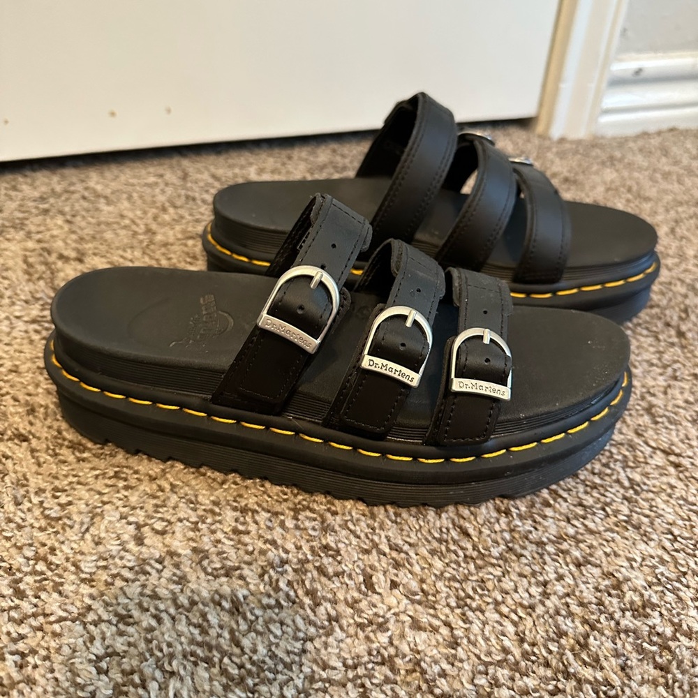 WOMENS DR MARTEN BLAIRE LEATHER SLIDE SANDALS SIZE 7